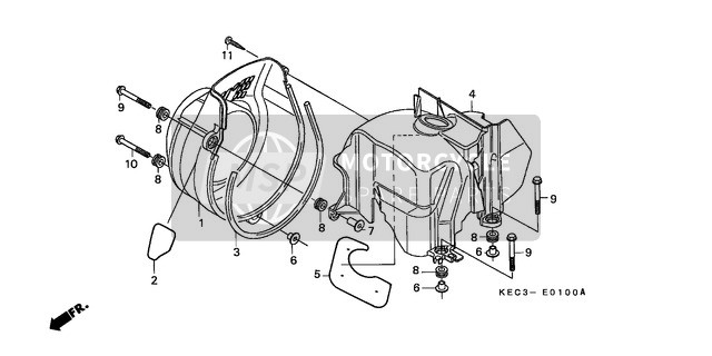 Honda SH100 1996 Couvercle du ventilateur/Envelopper pour un 1996 Honda SH100